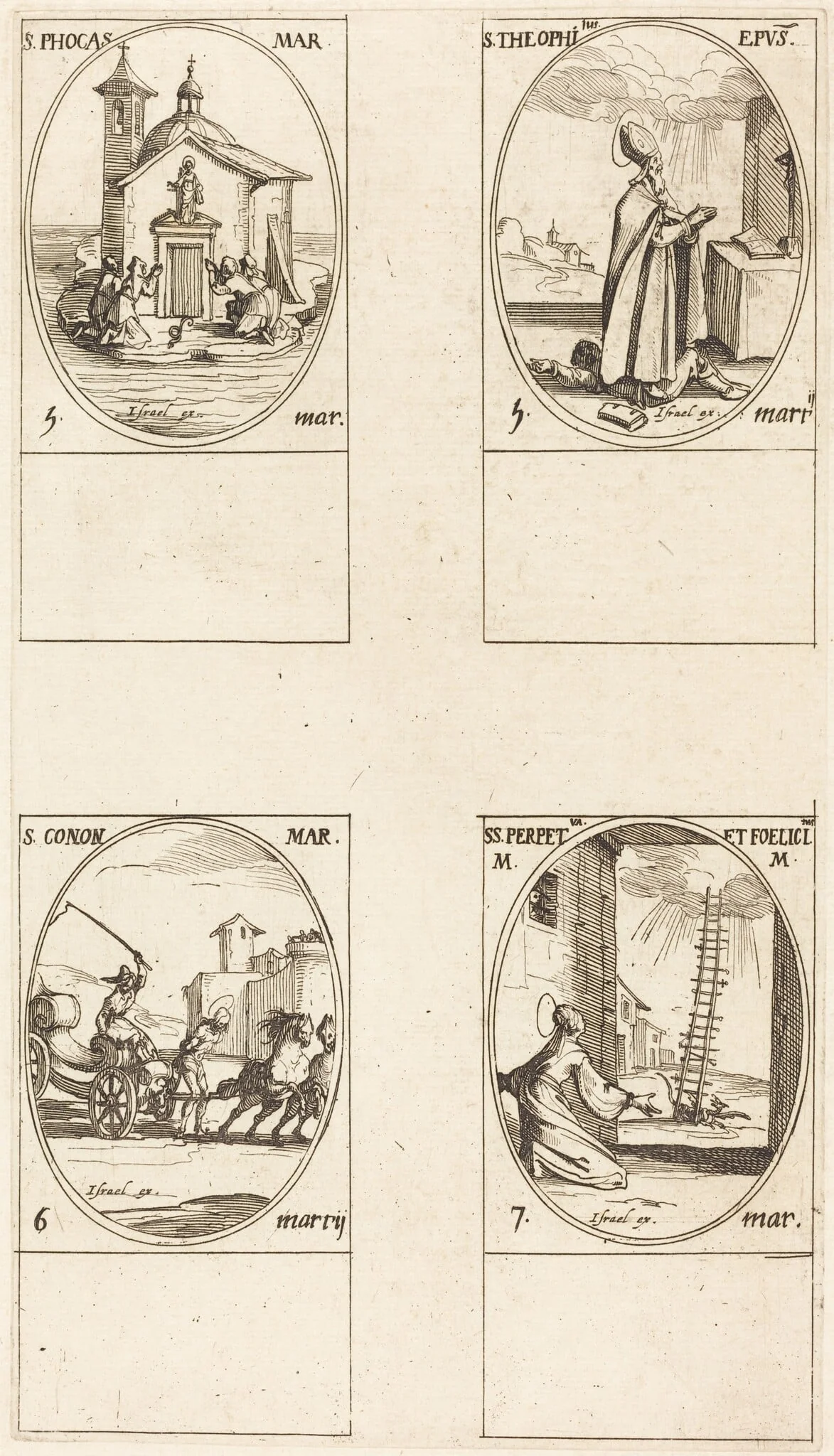St. Phocas; St. Theophilus; St. Conon; Sts. Perpetua and Felicitas, detail