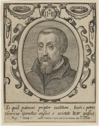 Henry Garnett, by Johan Wierix, ink, 1582