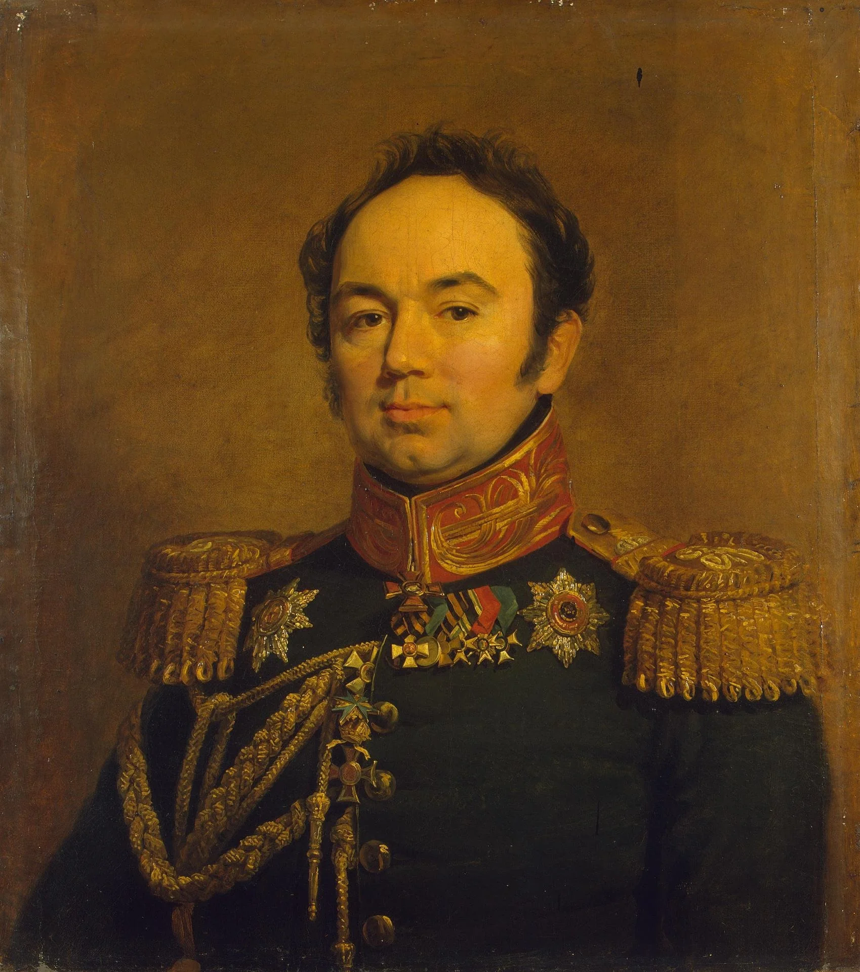 Portrait of Arseny A. Zakrevsky (1786 - 1865) (replica of the 1820 portrait ?), detail