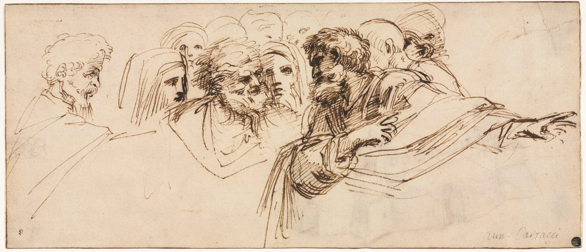 Study of Heads (recto), detail