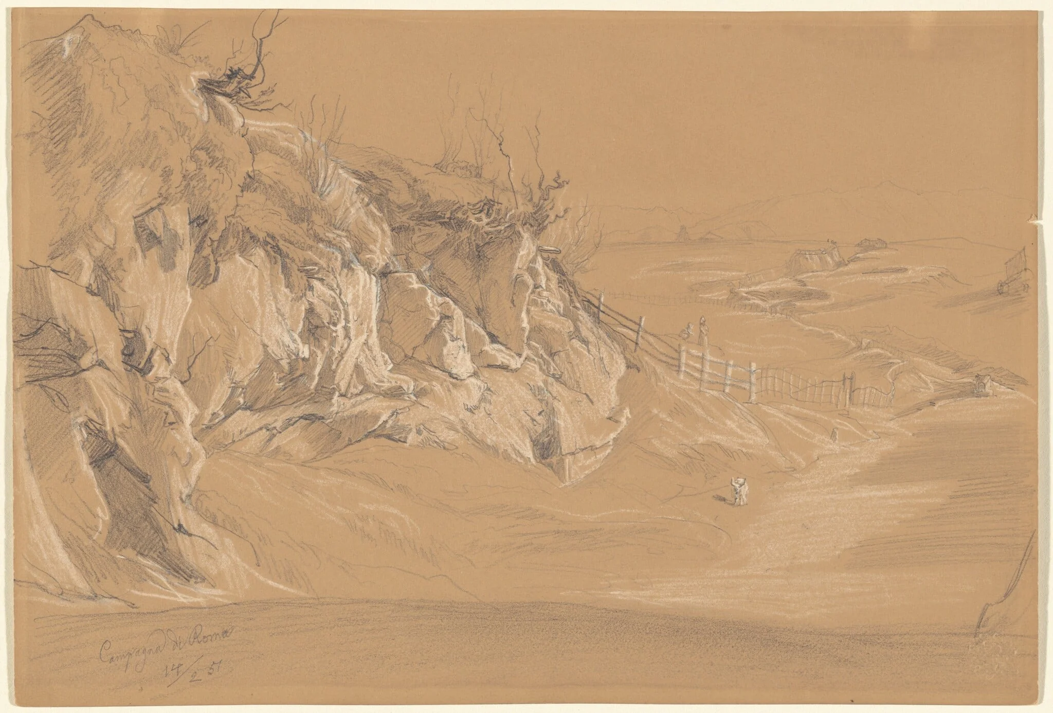 Campagna di Roma (Roman Countryside) (recto), detail