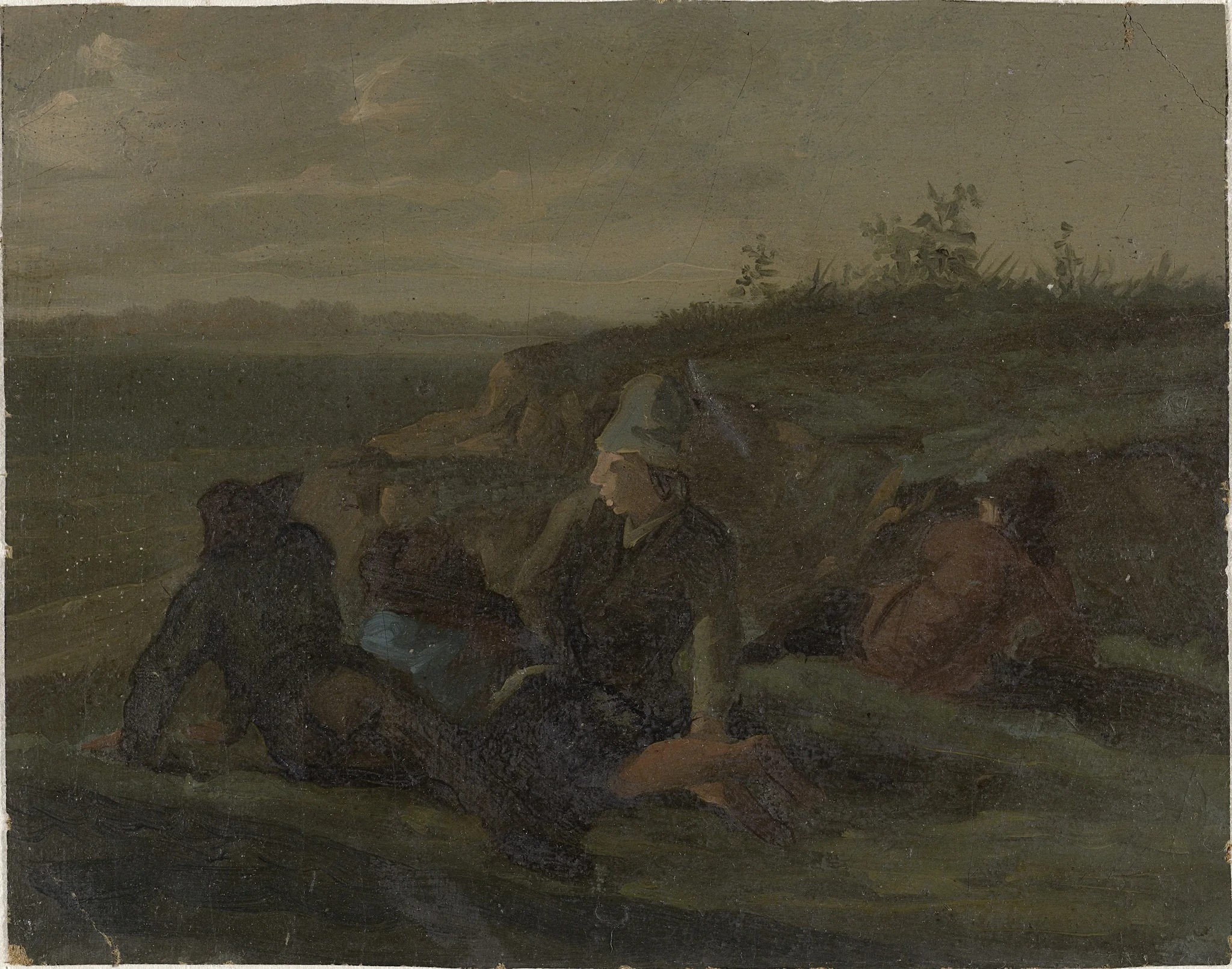 Resting Countrymen in a Meadow, detail