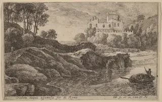 View of the Aqua Acetosa, by Herman van Swanevelt, ink, 1628