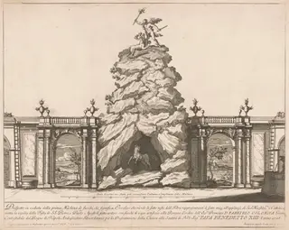 The Prima Macchina for the Chinea of 1726: Hercules and the Hydra, by Francesco Faraone Aquila, ink, 1726