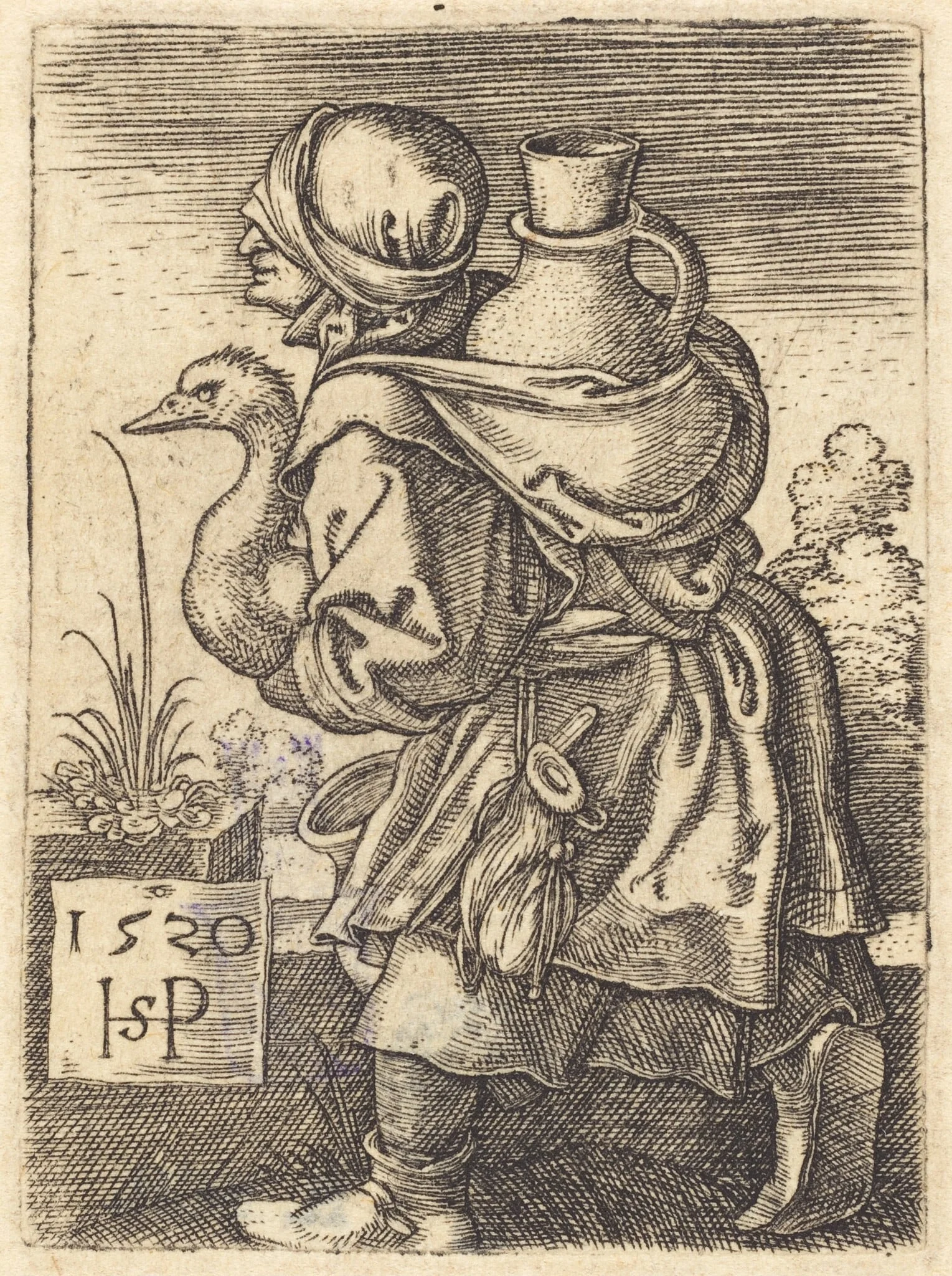 Peasant Woman Going to Market, detail