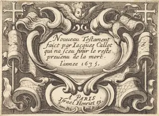 Frontispiece for Callot's "The New Testament", by Abraham Bosse, ink, 1635