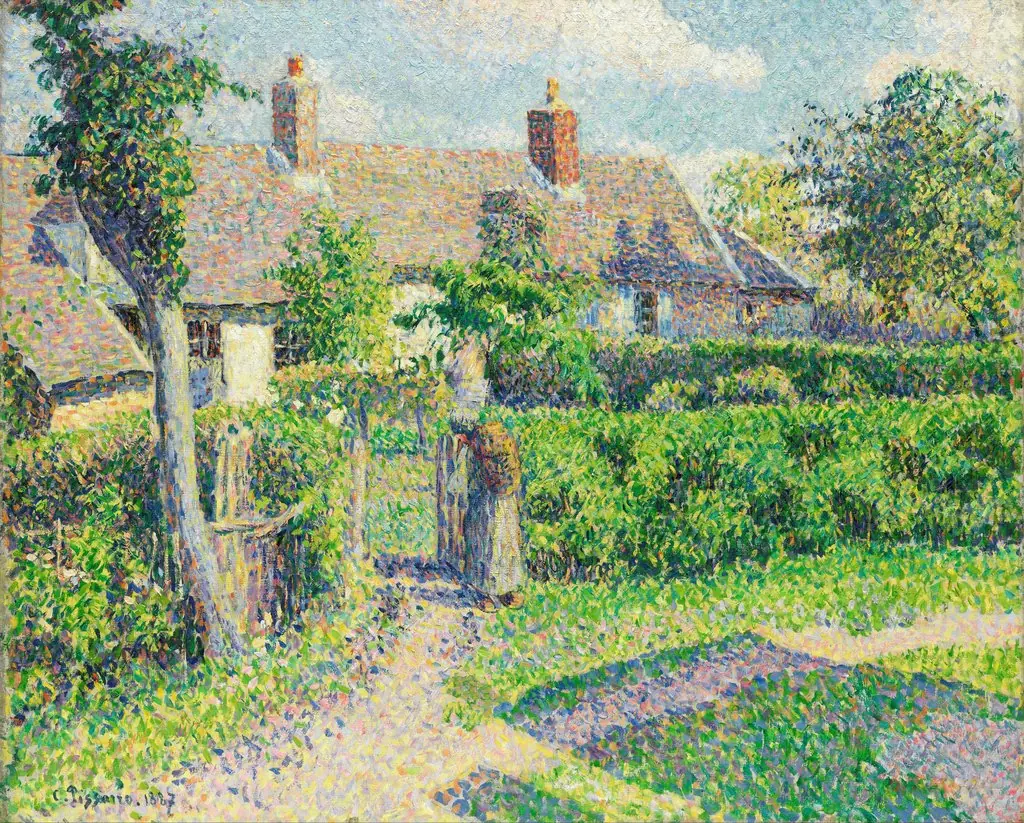 Peasants' houses, Eragny, by Camille Pissarro, oil, 1894