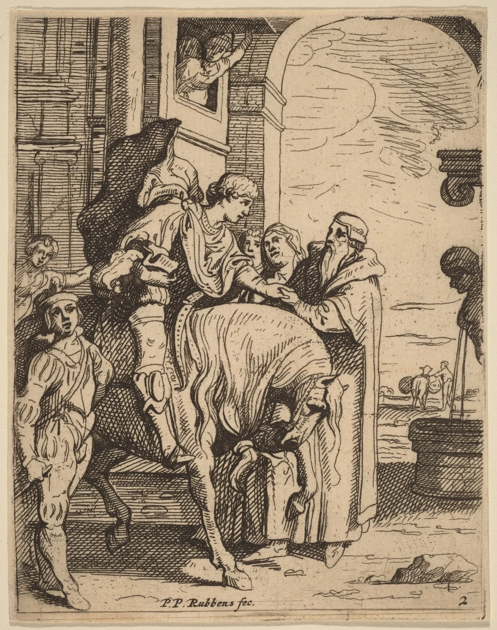 The Prodigal Son Bids Farewell to His Father, detail