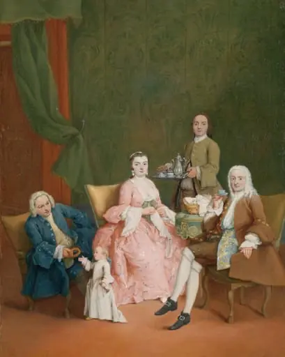 Portrait of a Venetian Family with a Manservant Serving Coffee, by Pietro Longhi, unspecified, 1752