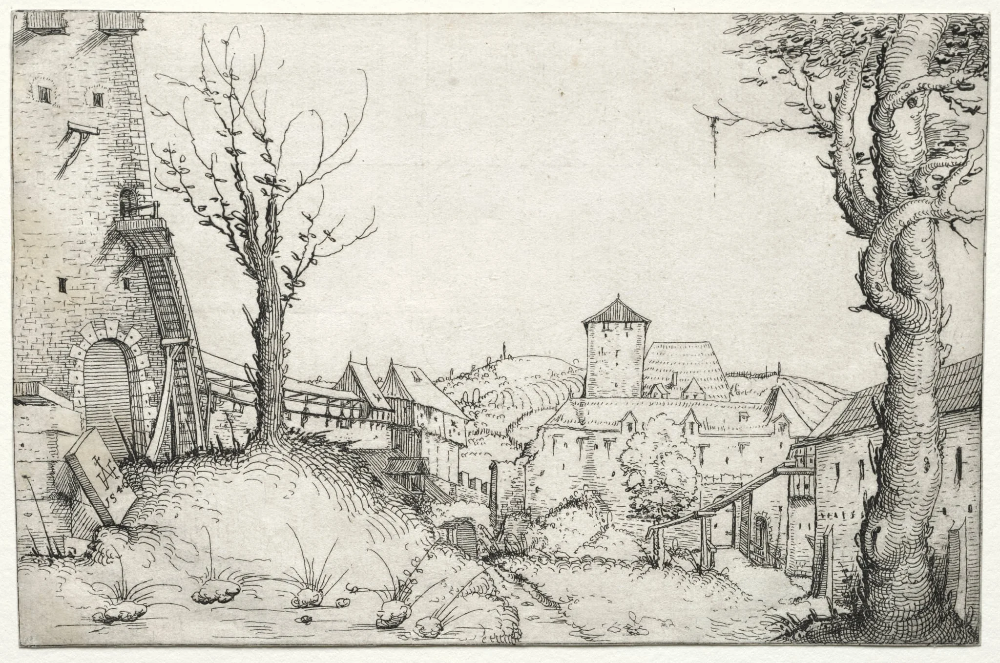 Courtyard of a castle, detail