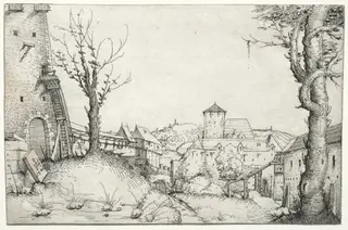 Courtyard of a castle, by Augustin Hirschvogel, 1546