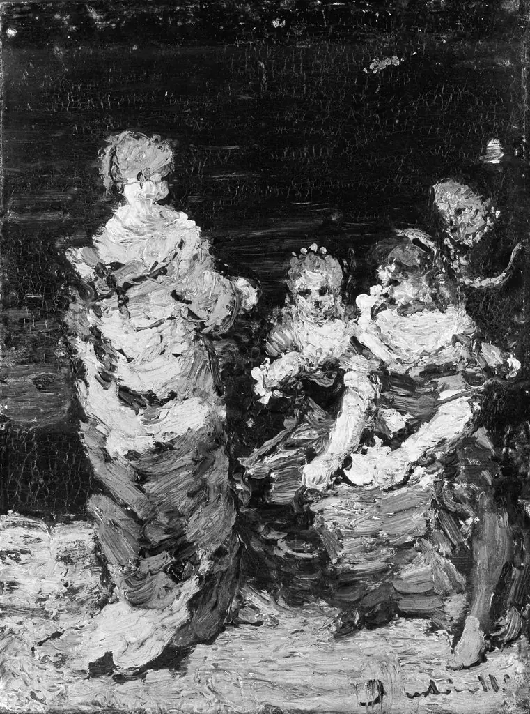 Four Figures, by Adolphe Joseph Thomas Monticelli, oil, 1865