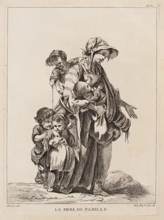 La Mère de famille (The Mother of the Family), by Ange-Laurent de Lalive de Jully, ink, 1763