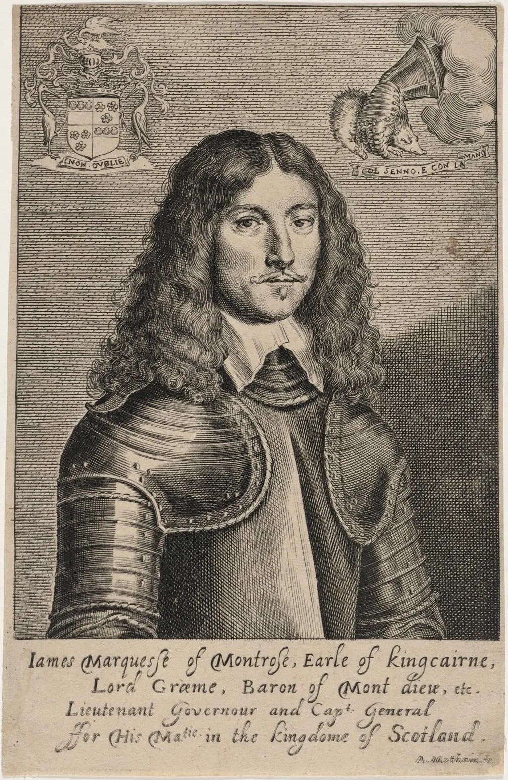 James Graham, First Marquess of Montrose, by Adriaen Matham, ink, 1644
