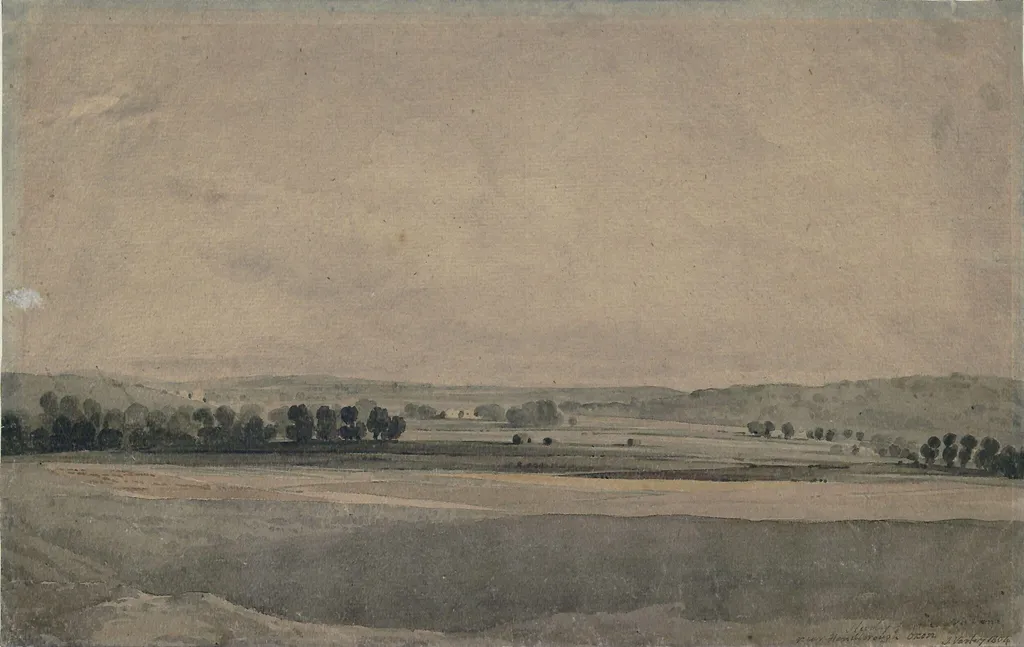 Study from nature near Handborough, Oxfordshire, by John Varley, watercolor, 1804