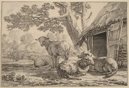 Sheepcote, by Jacobus Buys, chalk, 1781