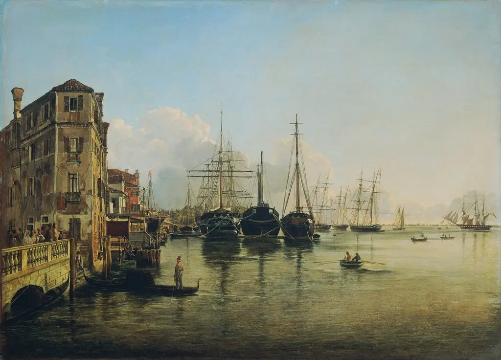 View of the Strada Nuova against the Giardini Pubblici in Venice, by Rudolf von Alt, oil, 1834