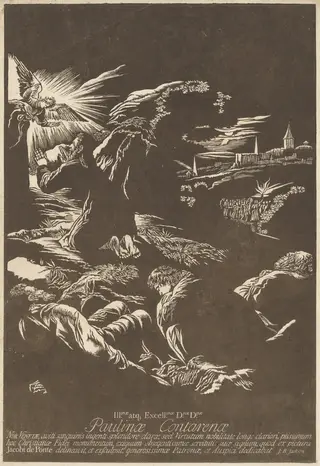 Christ on the Mount of Olives, by John Baptist Jackson, ink, 1743