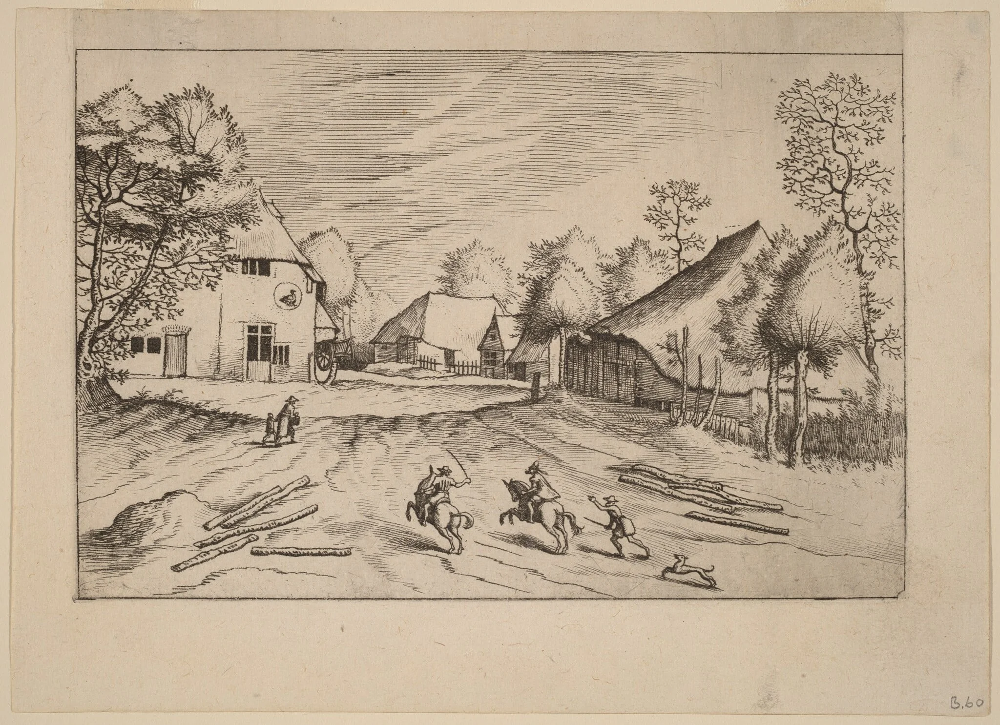The Swann's Inn with Farms, detail