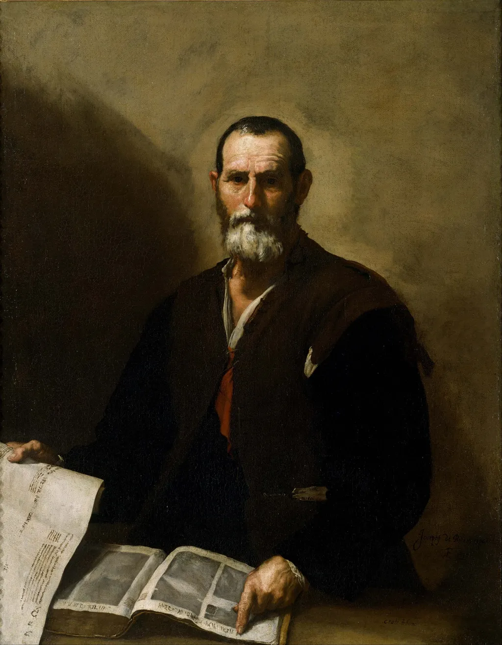 Philosopher Crates, by Jusepe de Ribera, oil, 1636