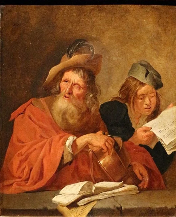 Hurdy-gurdy player, detail