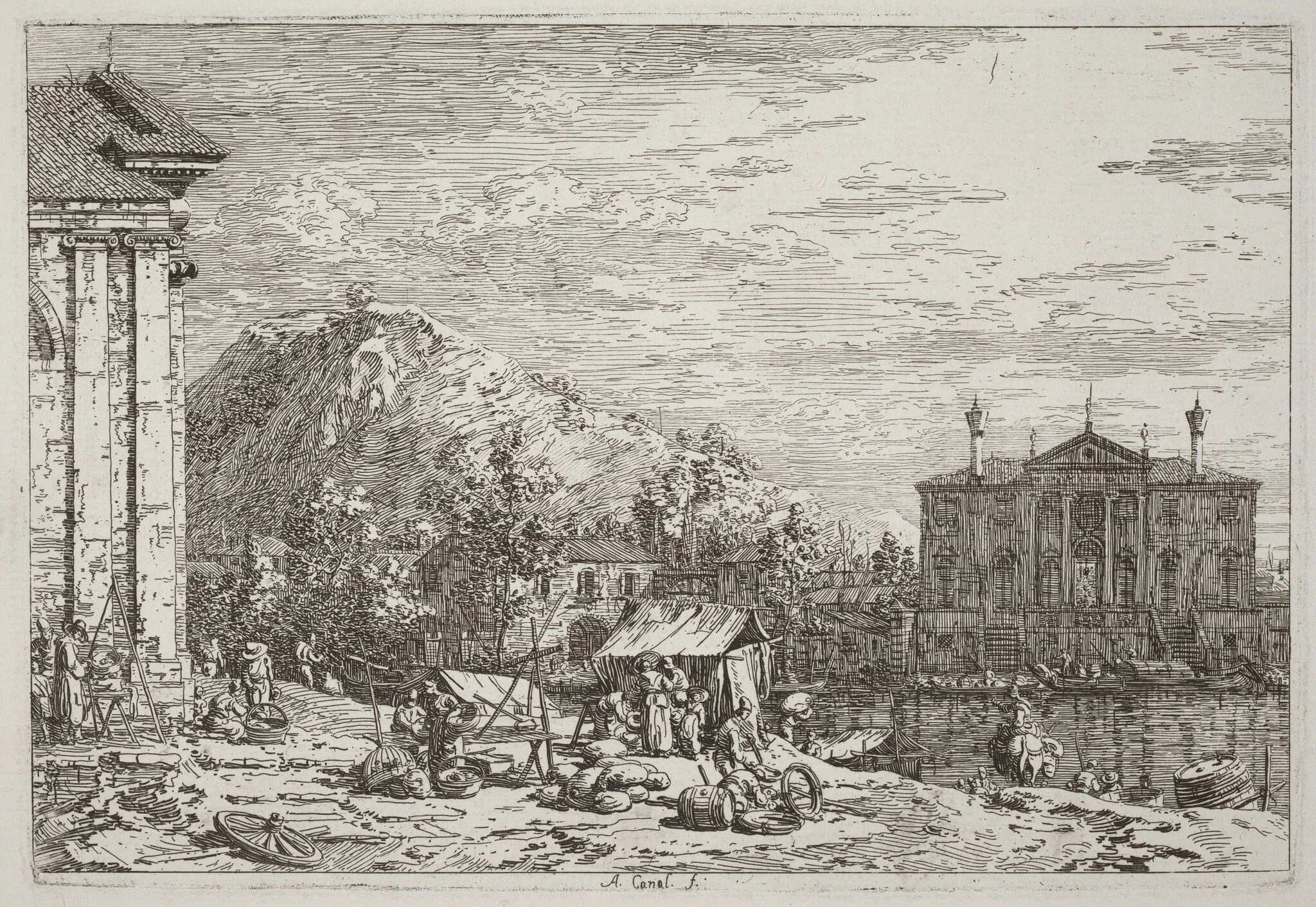 The Market at Dolo [lower left], detail
