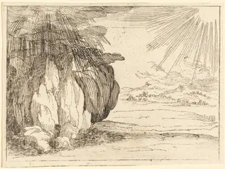 Sun and Rain, by Jacques Callot, ink, 1628