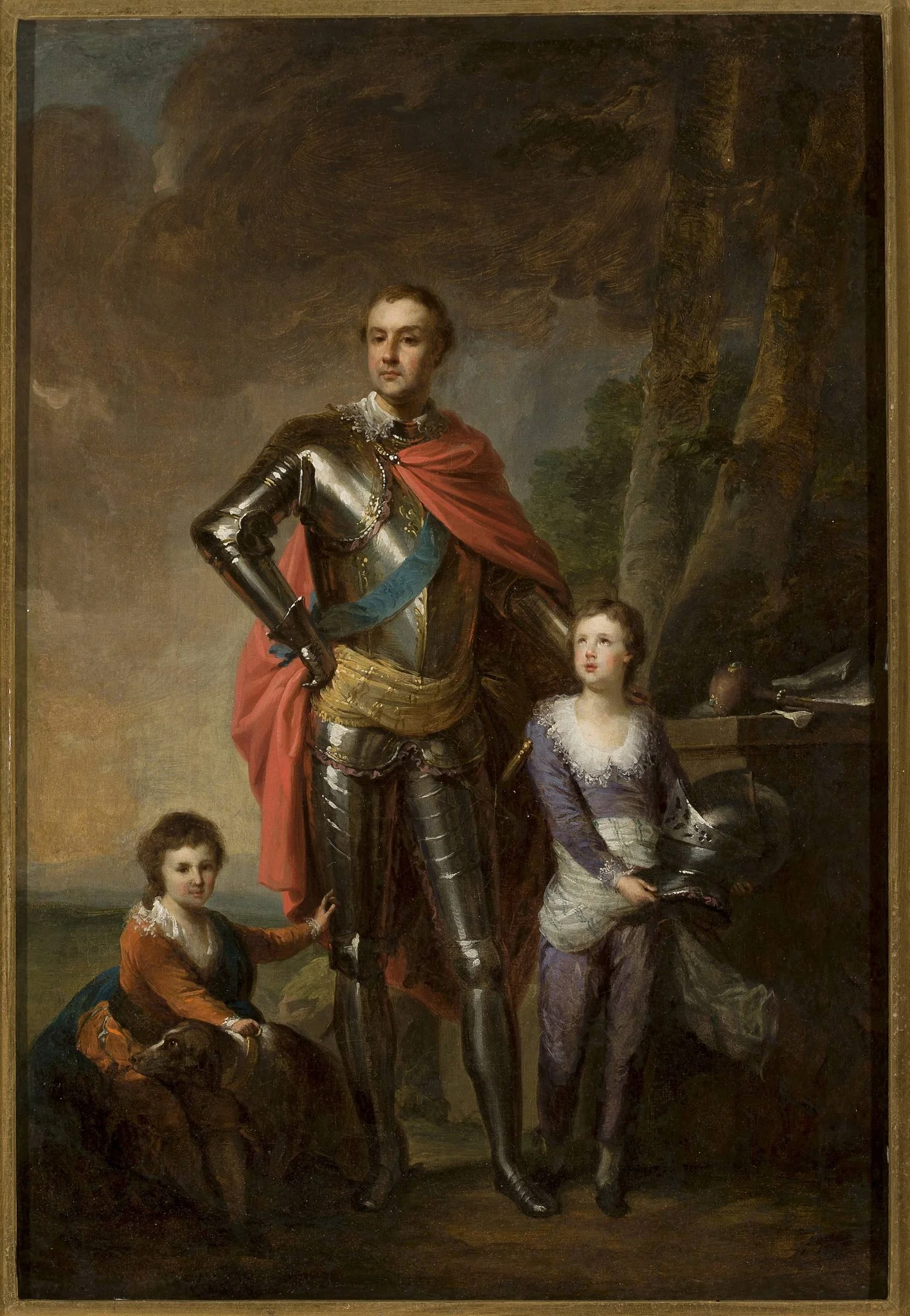 Franciszek Ksawery Branicki with his sons, Aleksander and Władysław, detail