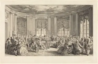 Le concert, by Antoine-Jean Duclos, ink, 1774