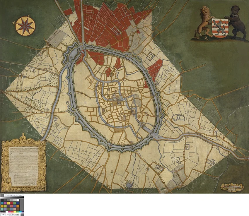 Kaart van Brugge en de feodale gronden, detail