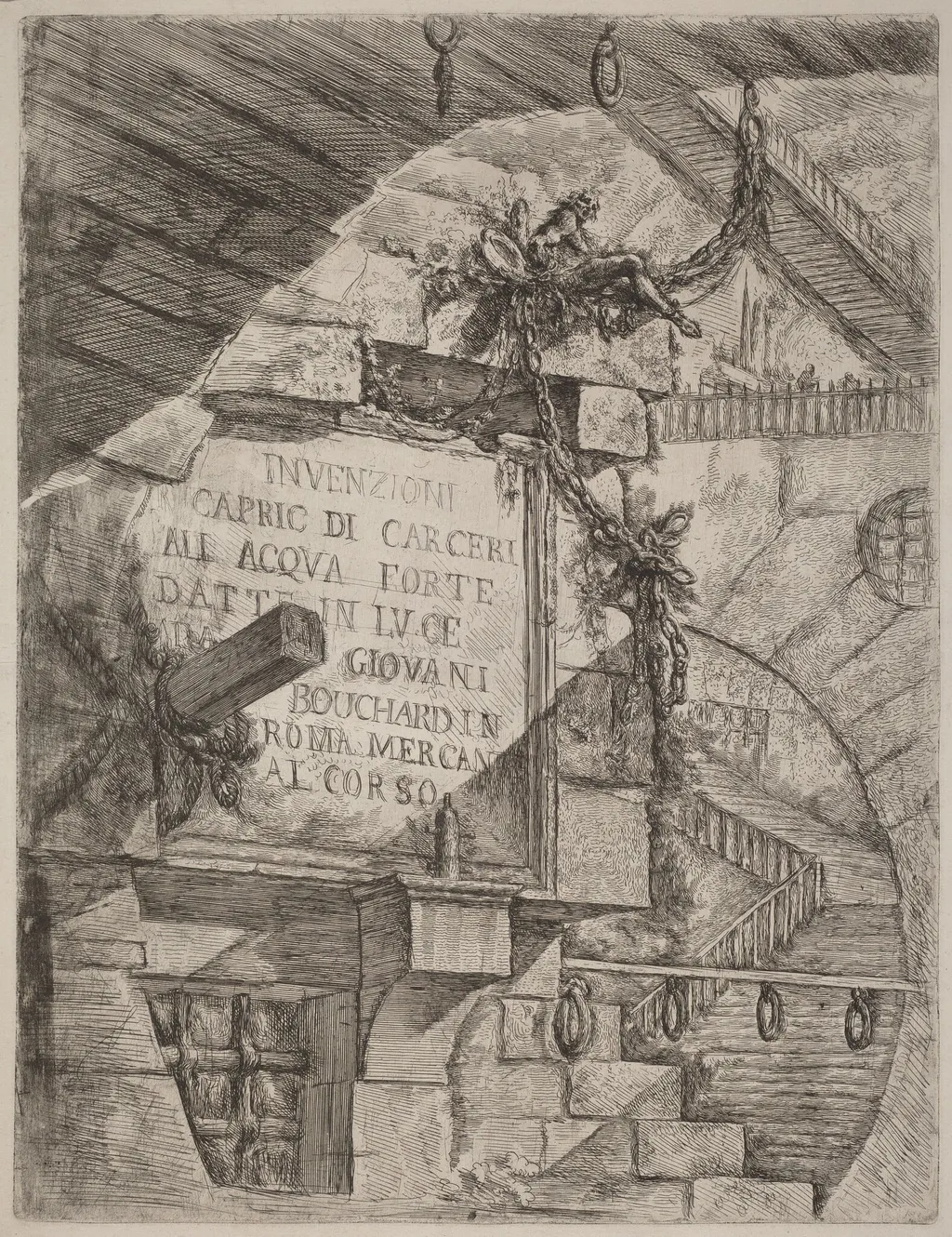 Title Plate, by Giovanni Battista Piranesi, ink, 1754
