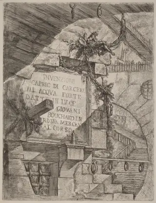 Title Plate, by Giovanni Battista Piranesi, ink, 1754
