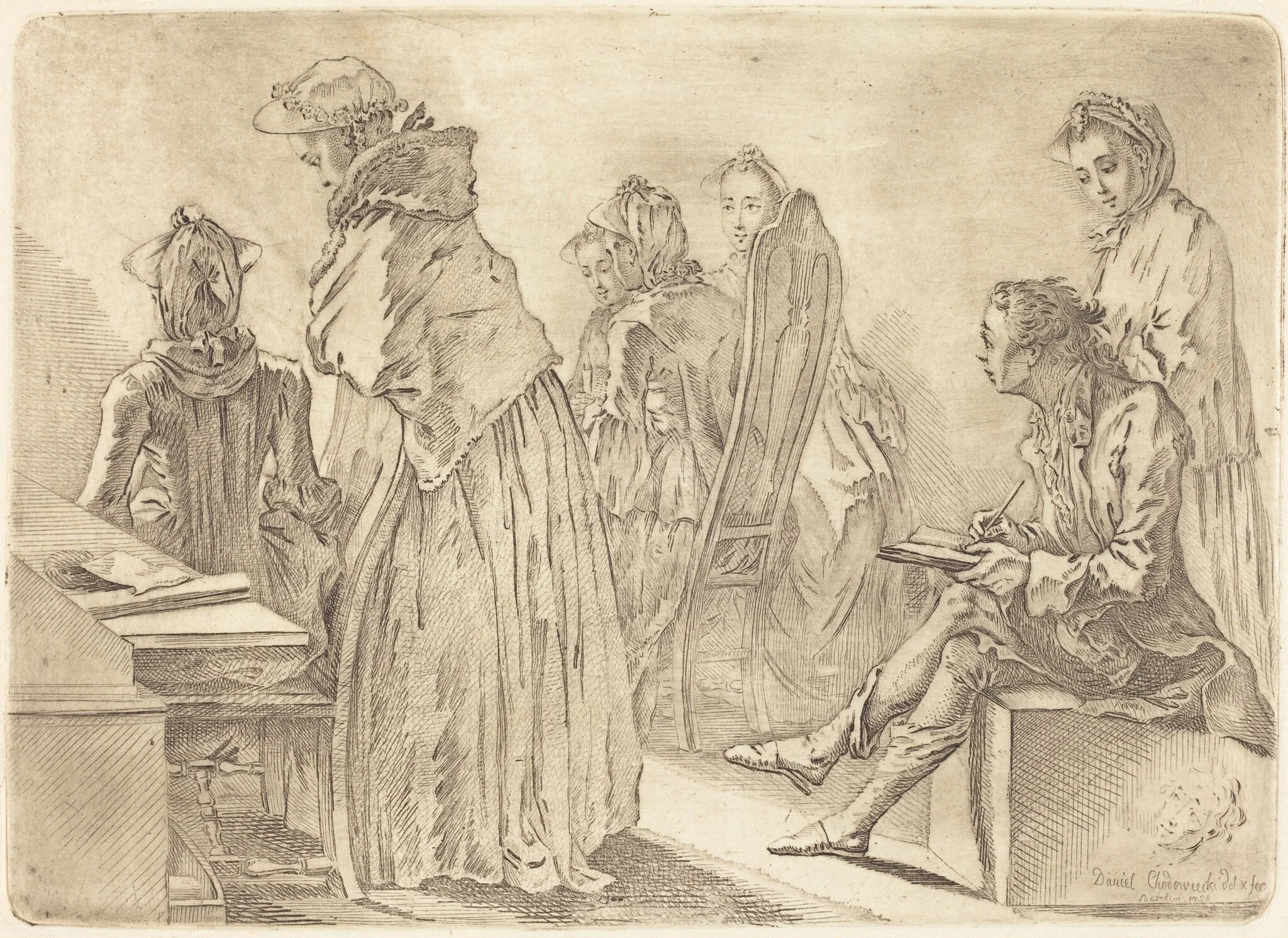 Party with Six Ladies and the Artist, detail