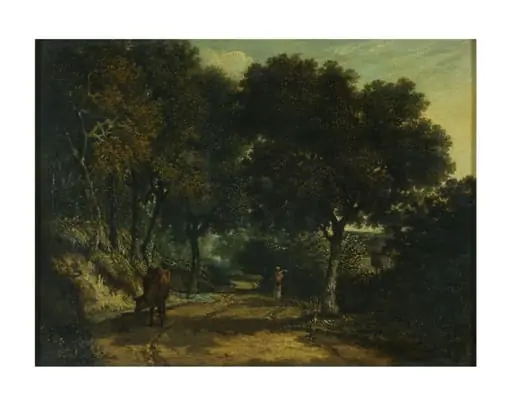 A Shady country road, by George Vincent, oil, 1850