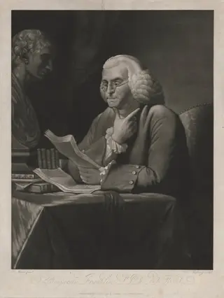 Benjamine Franklin, by Edward Savage, 1793