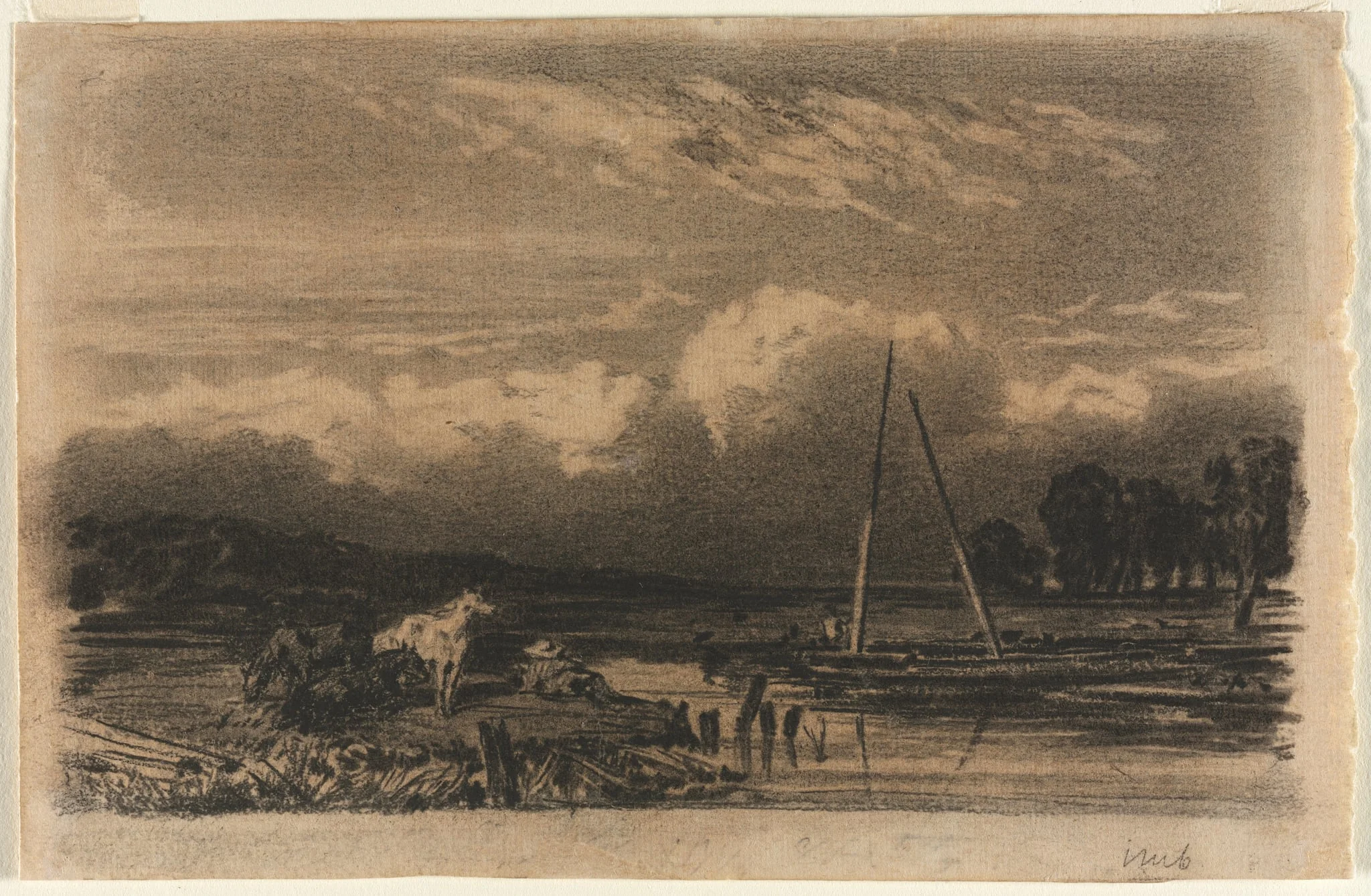 English View, after Jules Dupré, detail