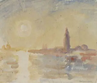 Sunset, Venice, by Robert Graham Dryden Alexander, watercolor, 1900