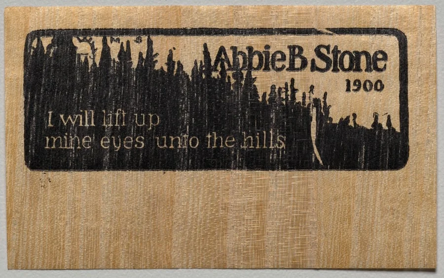 Bookplate: Abbie B. Stone, detail