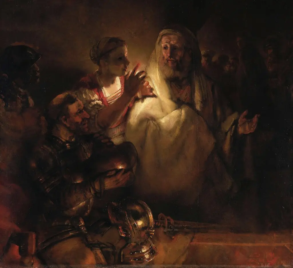 The Denial of Saint Peter, by Rembrandt, oil, 1660