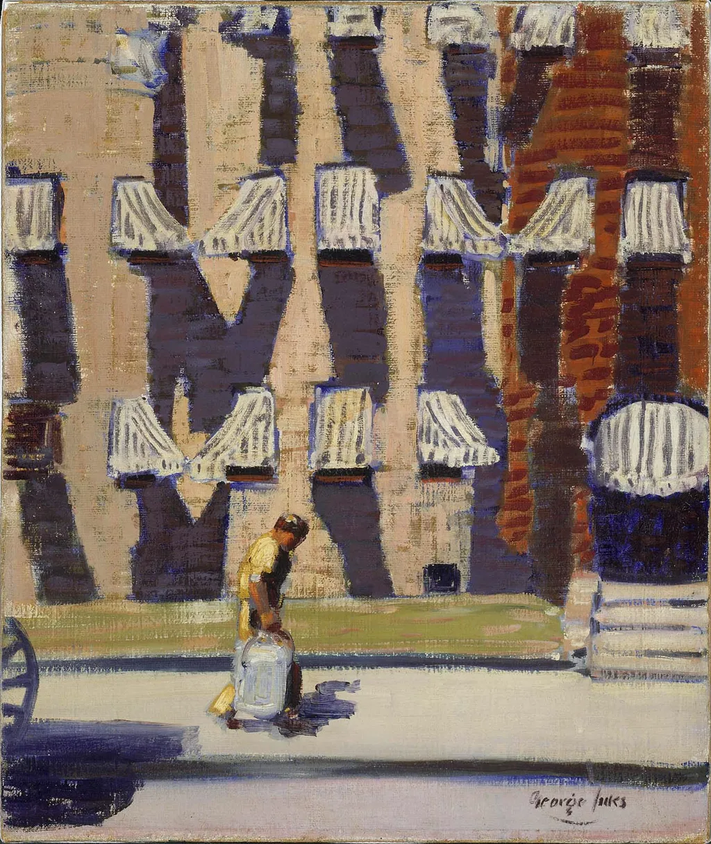 Noontime, St. Botolph Street, Boston, by George Luks, oil, 1923