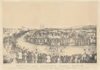 Peytona and Fashion's Great Match, by Charles Severin, ink, 1845