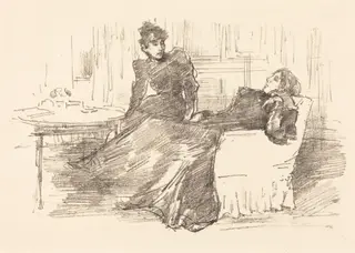 The Sisters, by James McNeill Whistler, ink, 1894