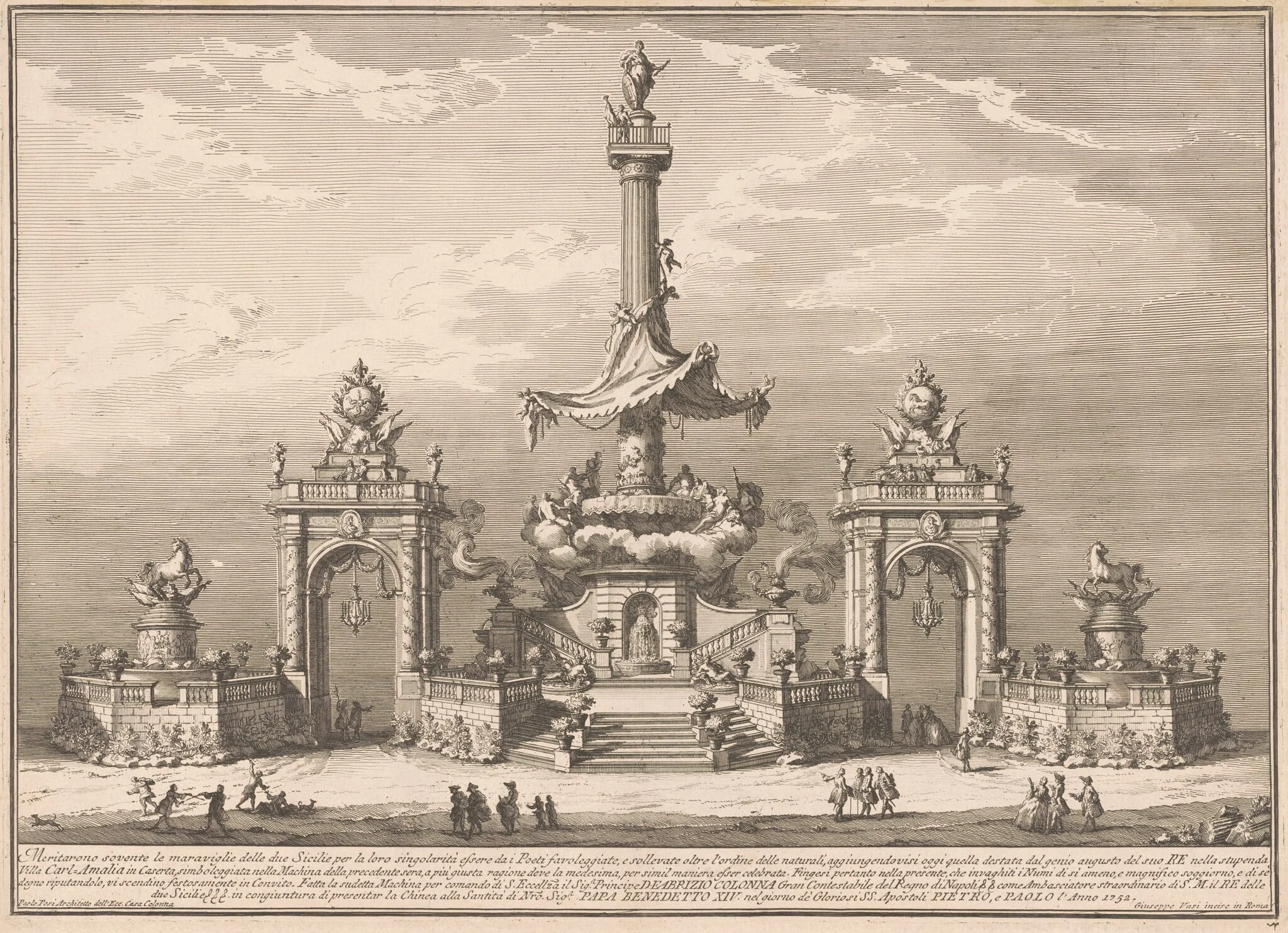 The Seconda Macchina for the Chinea of 1752: The Banquet of the Gods in Villa Carl'Amalia in Caserta, detail
