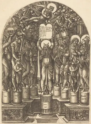 Moses Surrounded by the Patriarchs, by Jean Duvet, ink, 1555