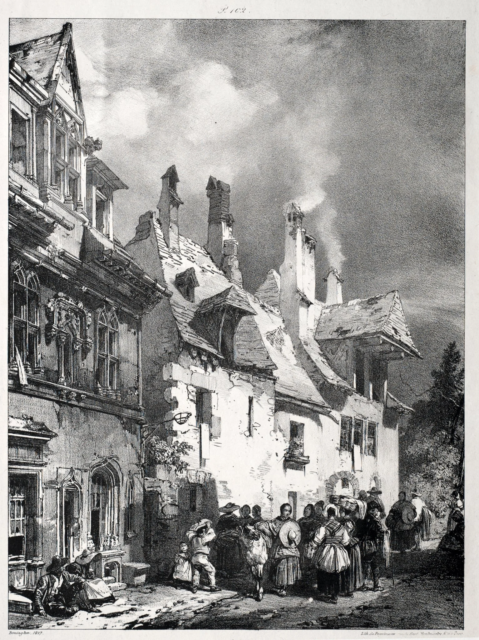 Street in the Outskirts of Besançon, France, detail