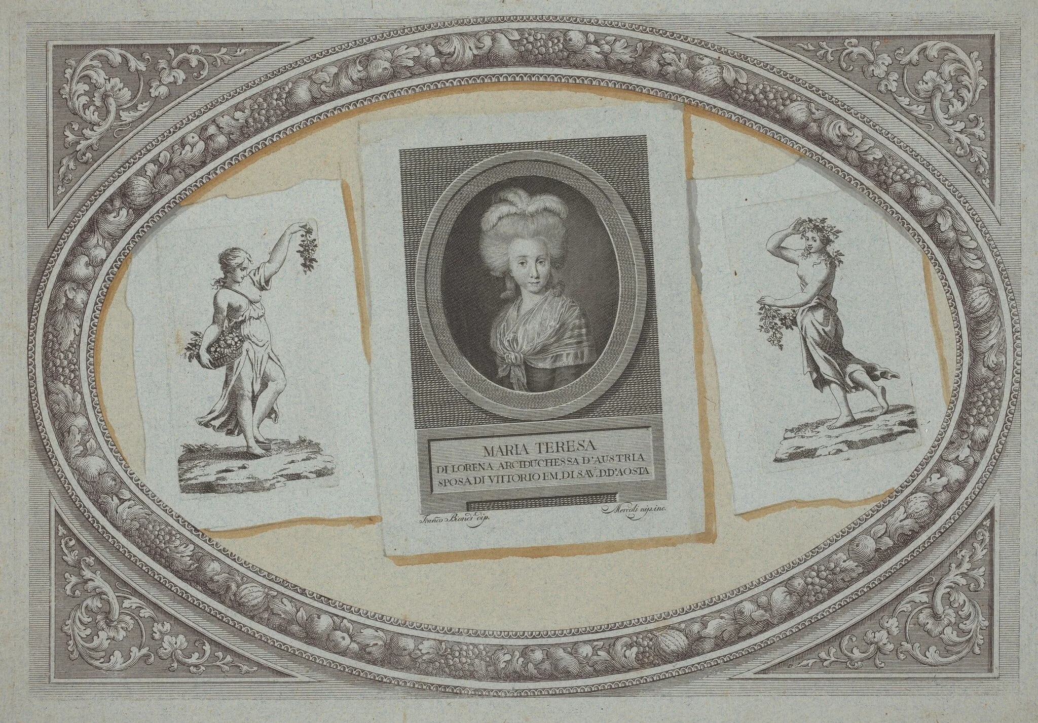 Trompe l'Oeil: Prints with Maria Teresa, Using Original Copperplates, detail