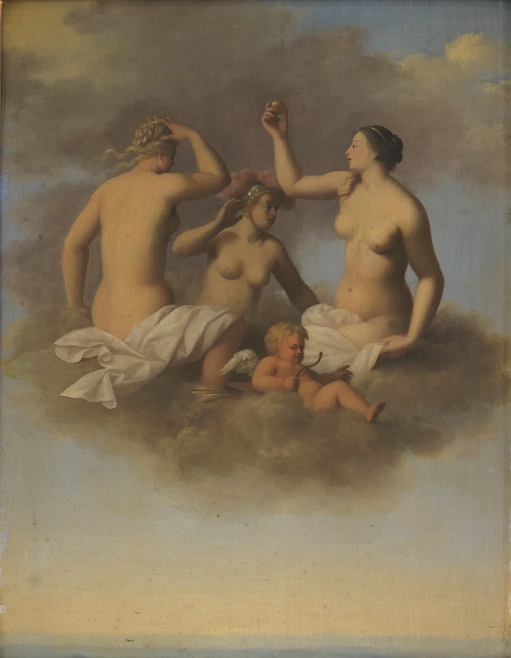 Juno, Minerva and Venus with Cupid, by Toussaint Gelton, oil, 1662