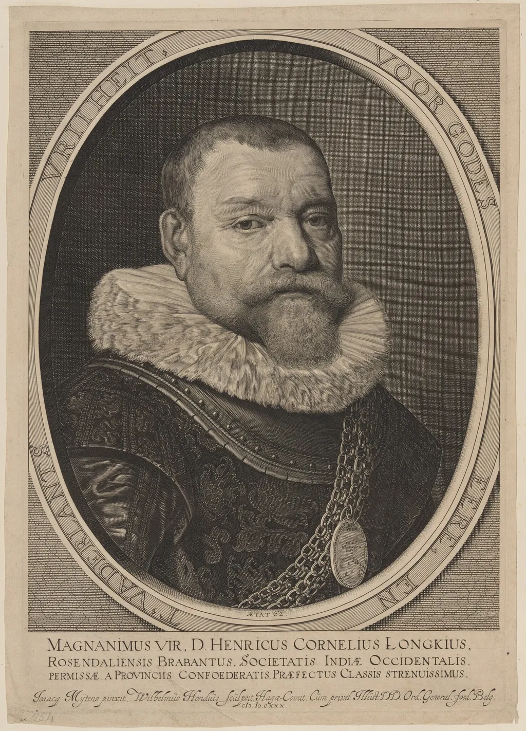 Henry Cornelius Longkius, by Willem Hondius, ink, 1630