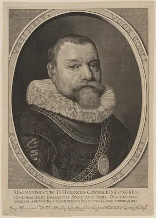 Henry Cornelius Longkius, by Willem Hondius, ink, 1630