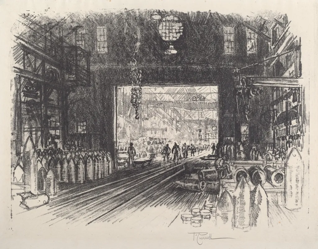 Shell Factory, No.II, by Joseph Pennell, ink, 1917